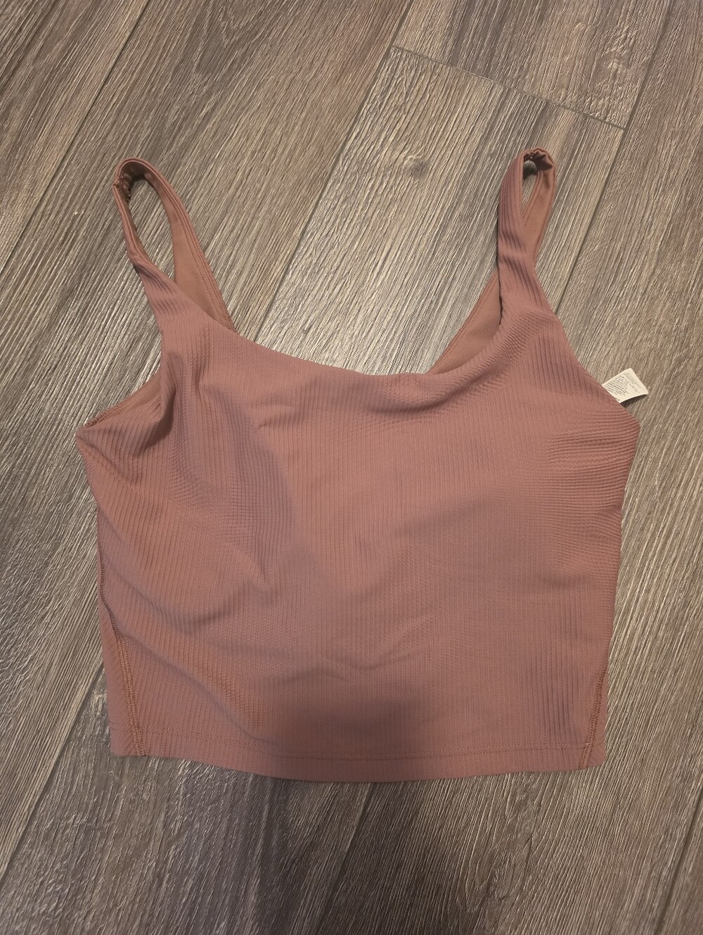 Ribbed Cropped Tank Top - Dusty Rose